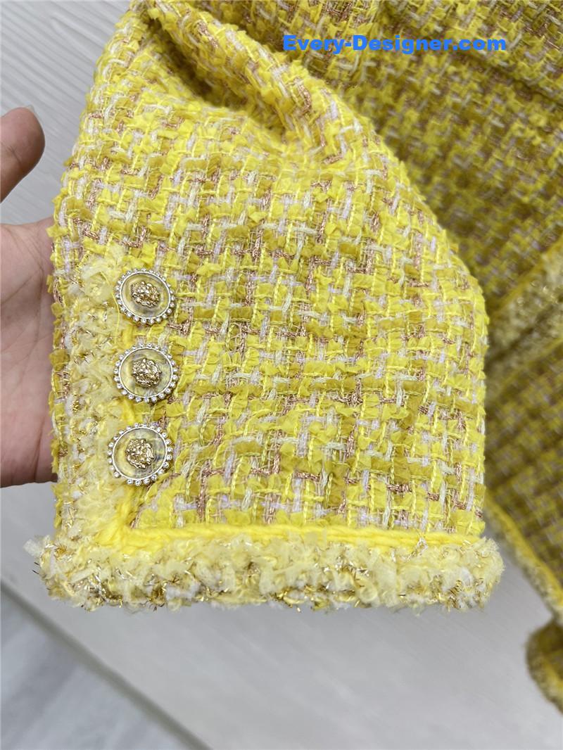 Ch**el woven small v collar coat replica d&g clothing