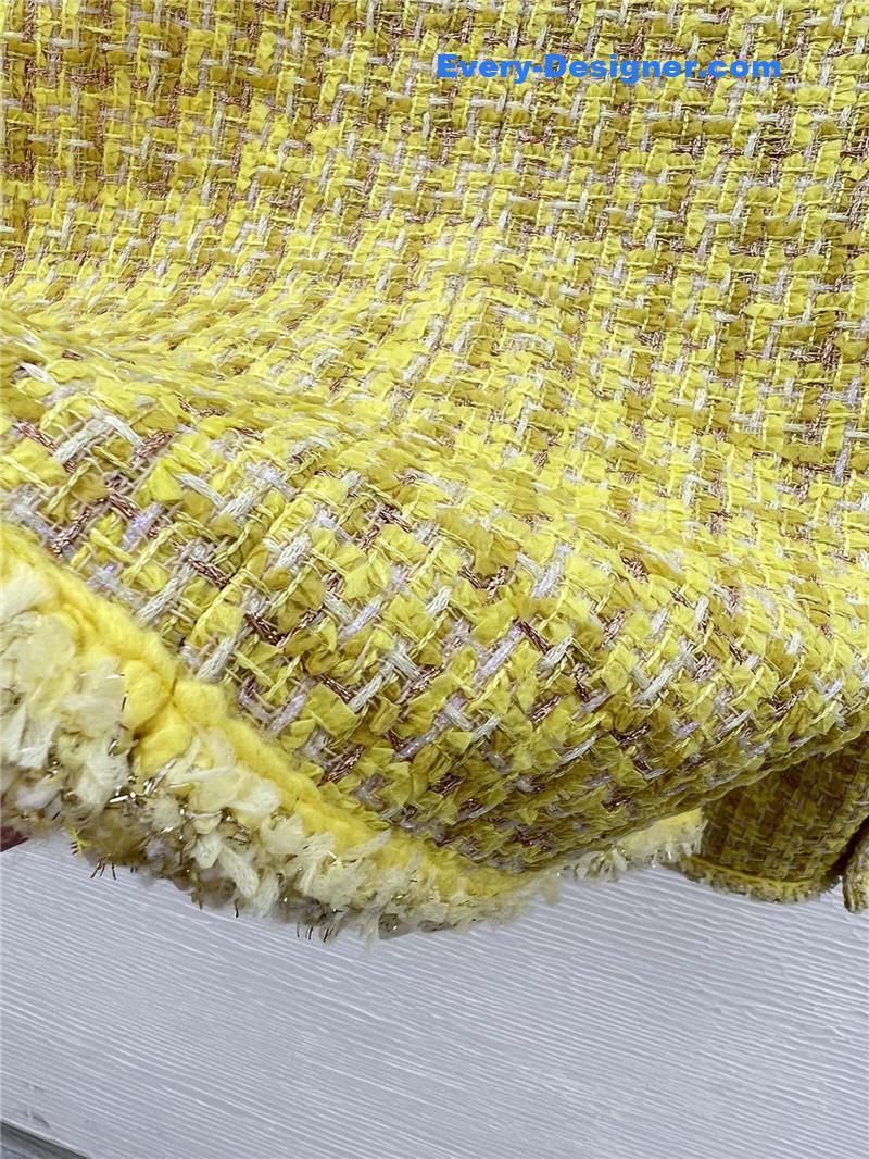 Ch**el woven small v collar coat replica d&g clothing