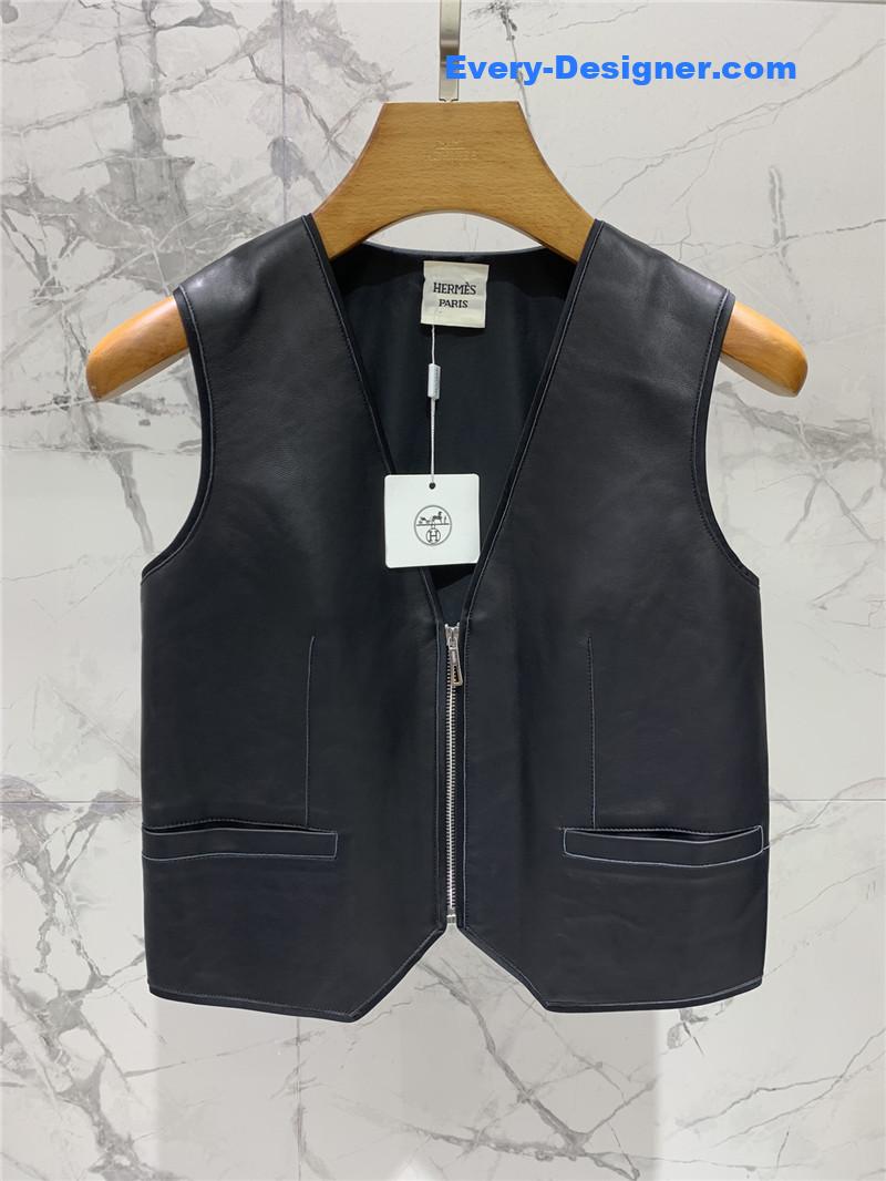 H**me5 leather patchwork satin waistcoat replica clothes