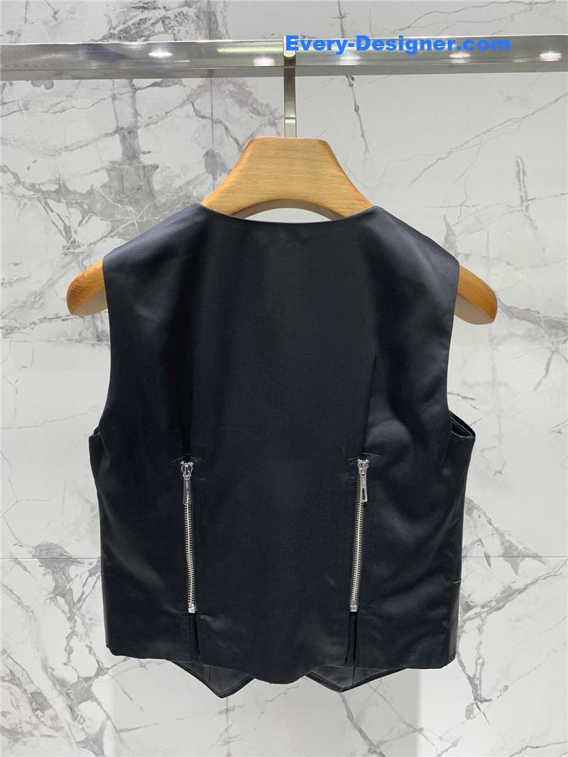 H**me5 leather patchwork satin waistcoat replica clothes