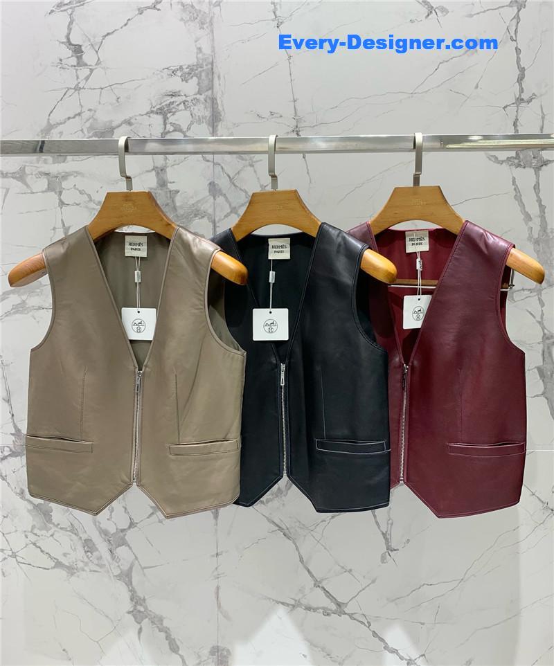 H**me5 leather patchwork satin waistcoat replica clothes
