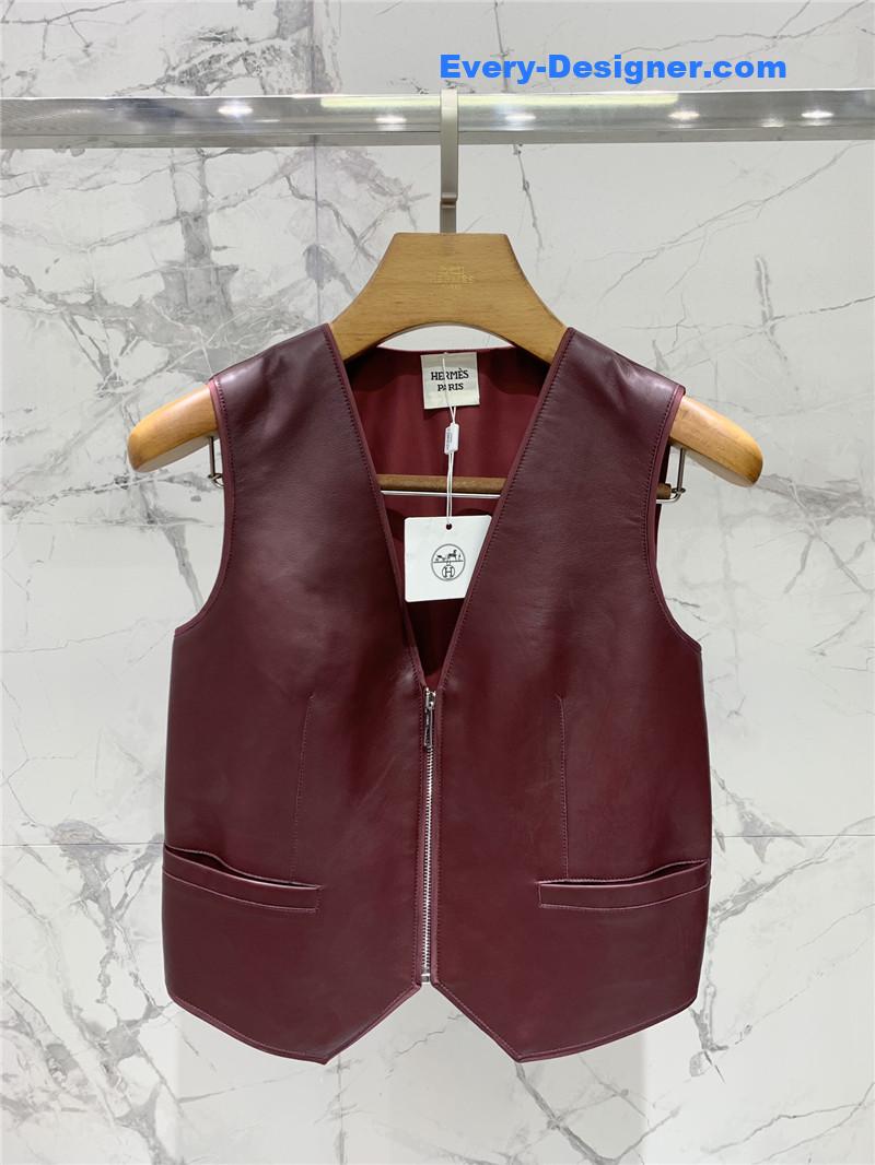 H**me5 leather patchwork satin waistcoat replica clothes