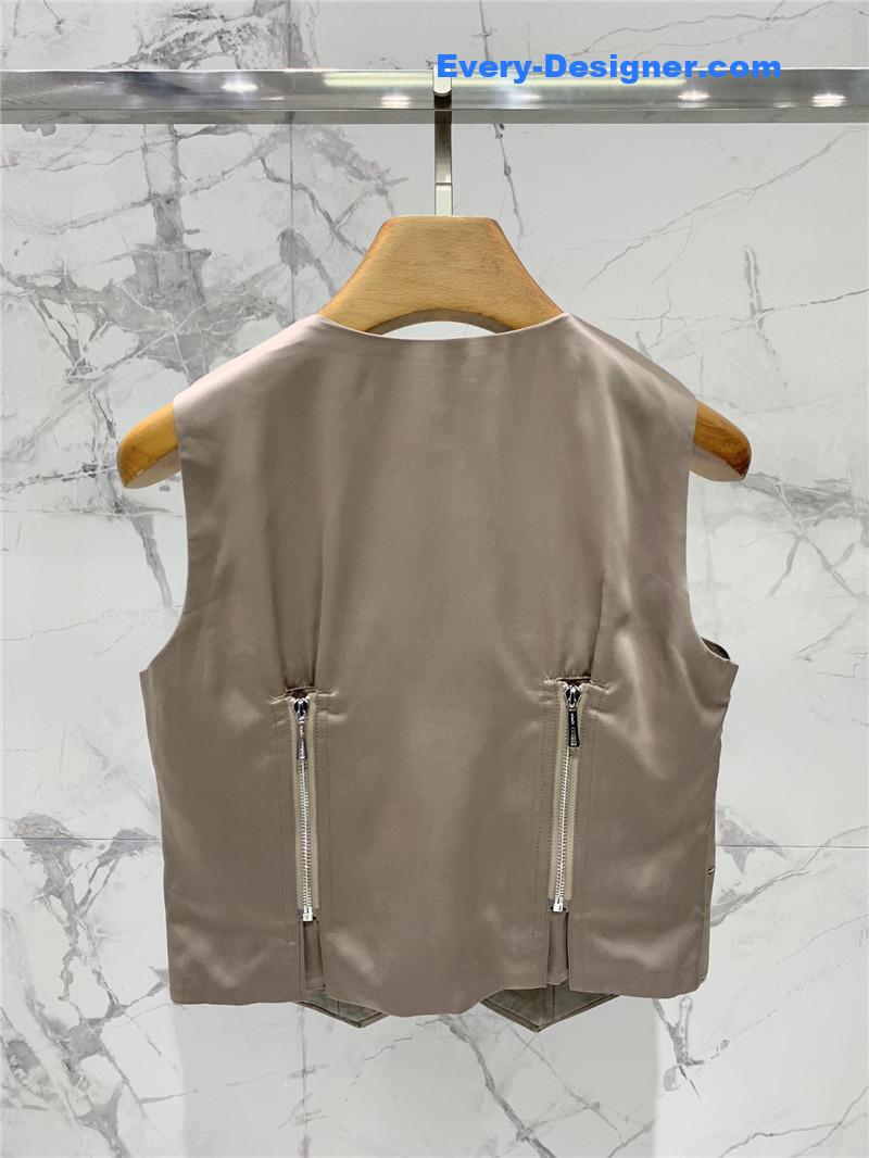 H**me5 leather patchwork satin waistcoat replica clothes
