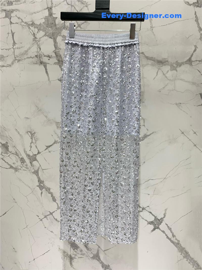 Y51 sequined acetate wrinkled vest set replica d&g clothing