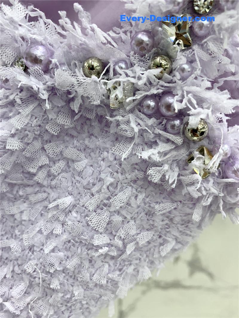 Balmain light purple woolen suit cheap replica designer clothes