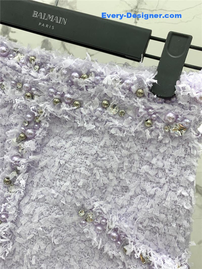 Balmain light purple woolen suit cheap replica designer clothes
