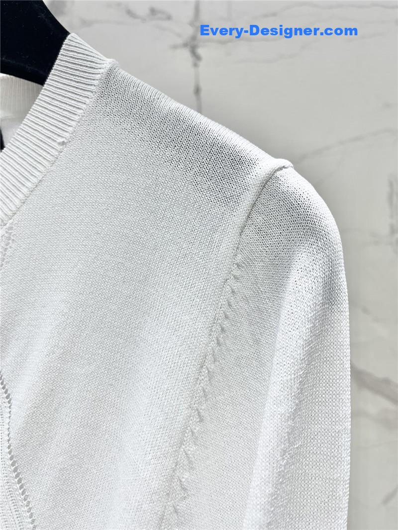 Ch**el hollow knit crew neck cardigan replica d&g clothing