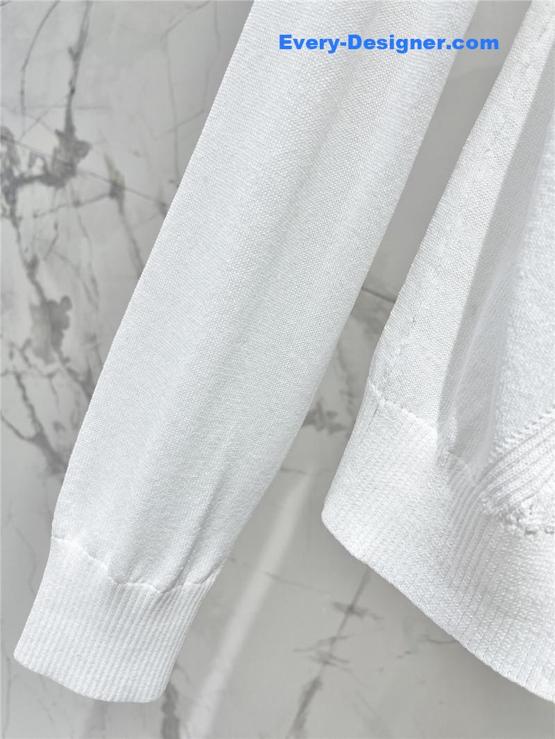 Ch**el hollow knit crew neck cardigan replica d&g clothing