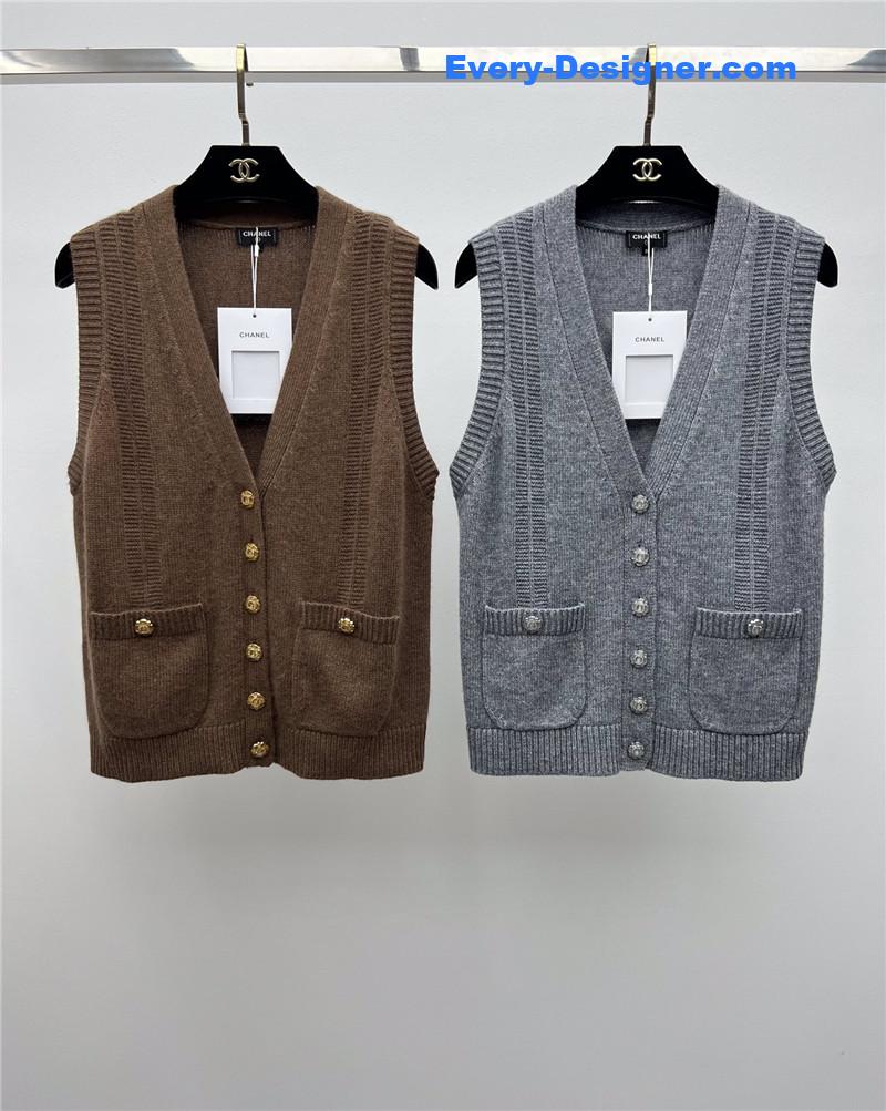 Ch**el crystal button wool vest replica d&g clothing