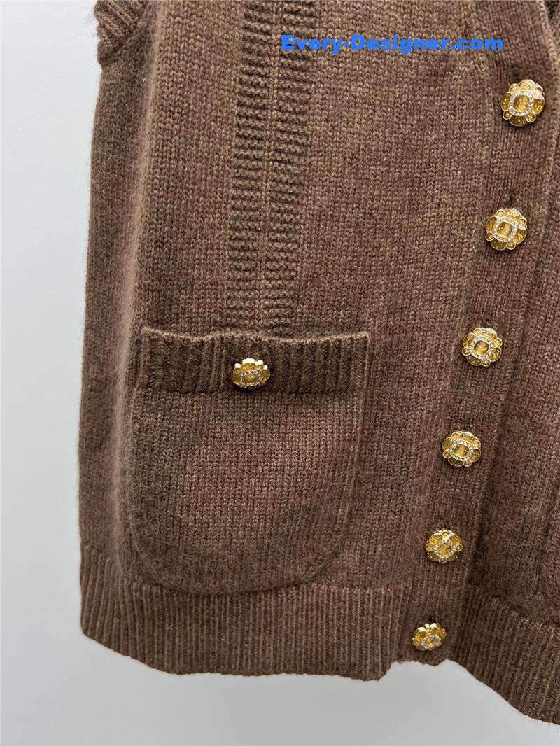 Ch**el crystal button wool vest replica d&g clothing