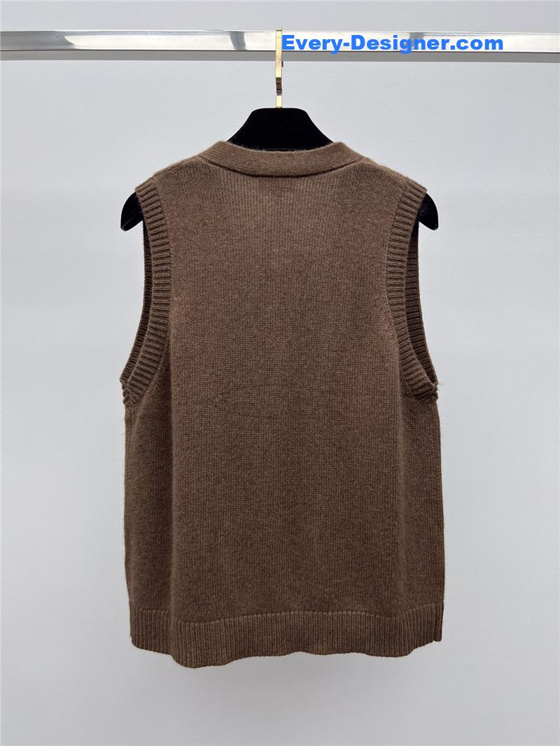 Ch**el crystal button wool vest replica d&g clothing