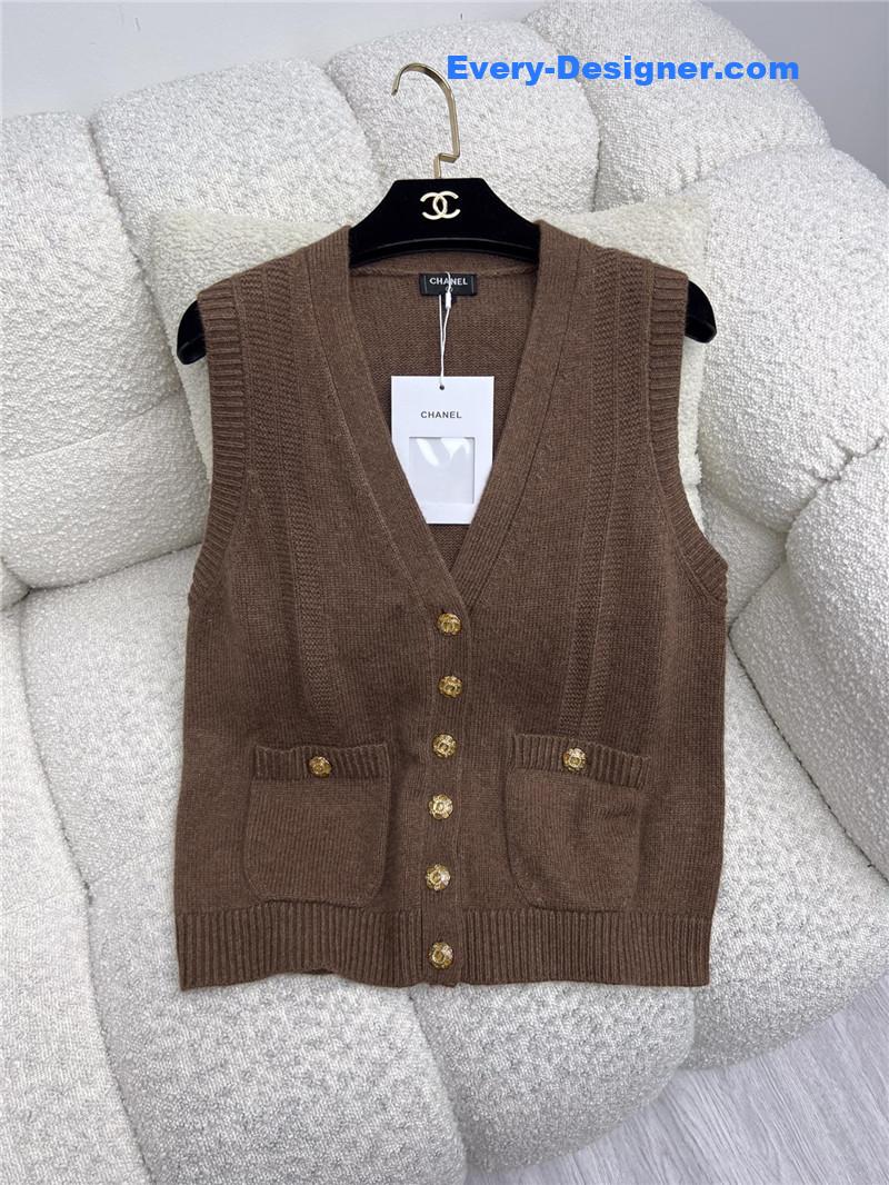 Ch**el crystal button wool vest replica d&g clothing