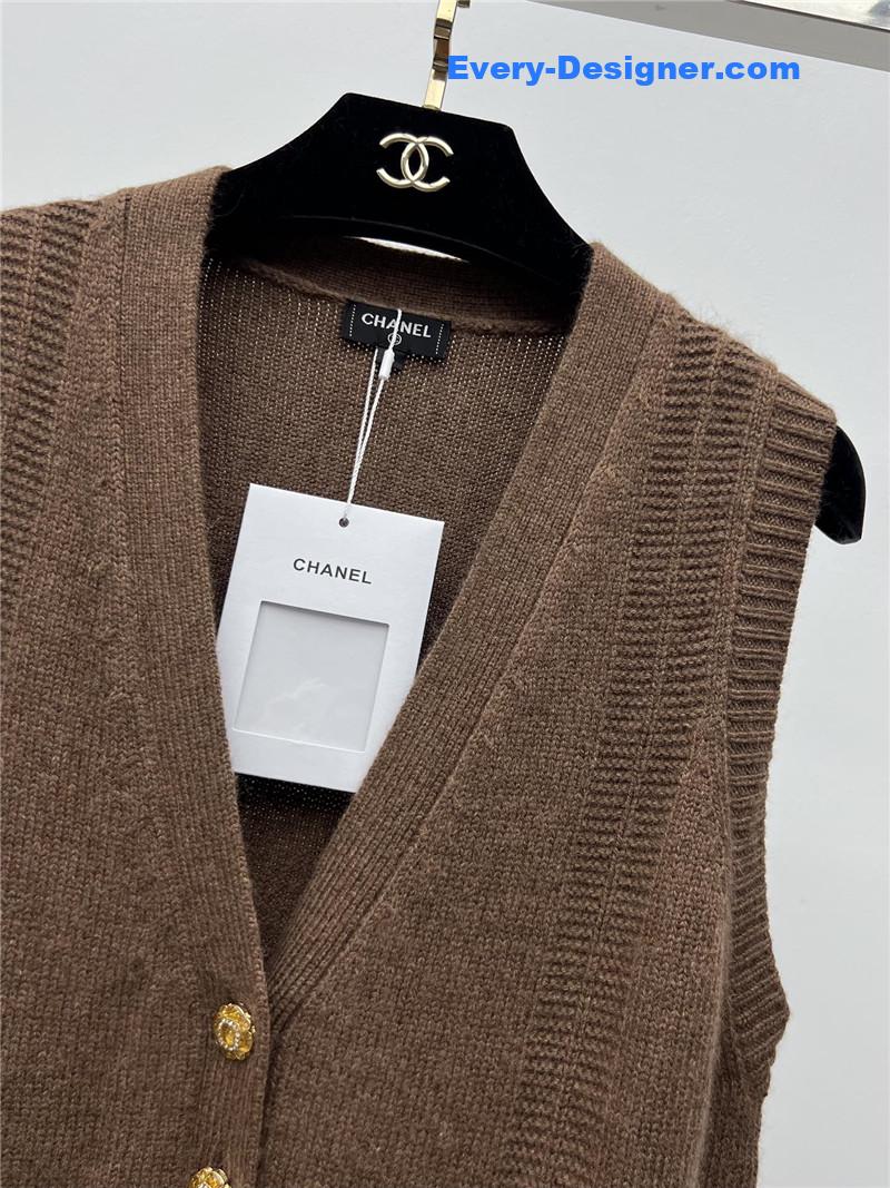 Ch**el crystal button wool vest replica d&g clothing