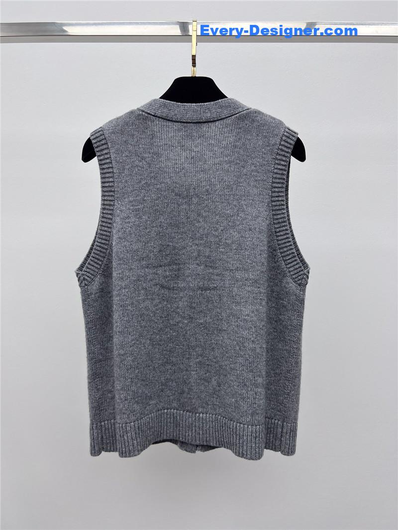 Ch**el crystal button wool vest replica d&g clothing