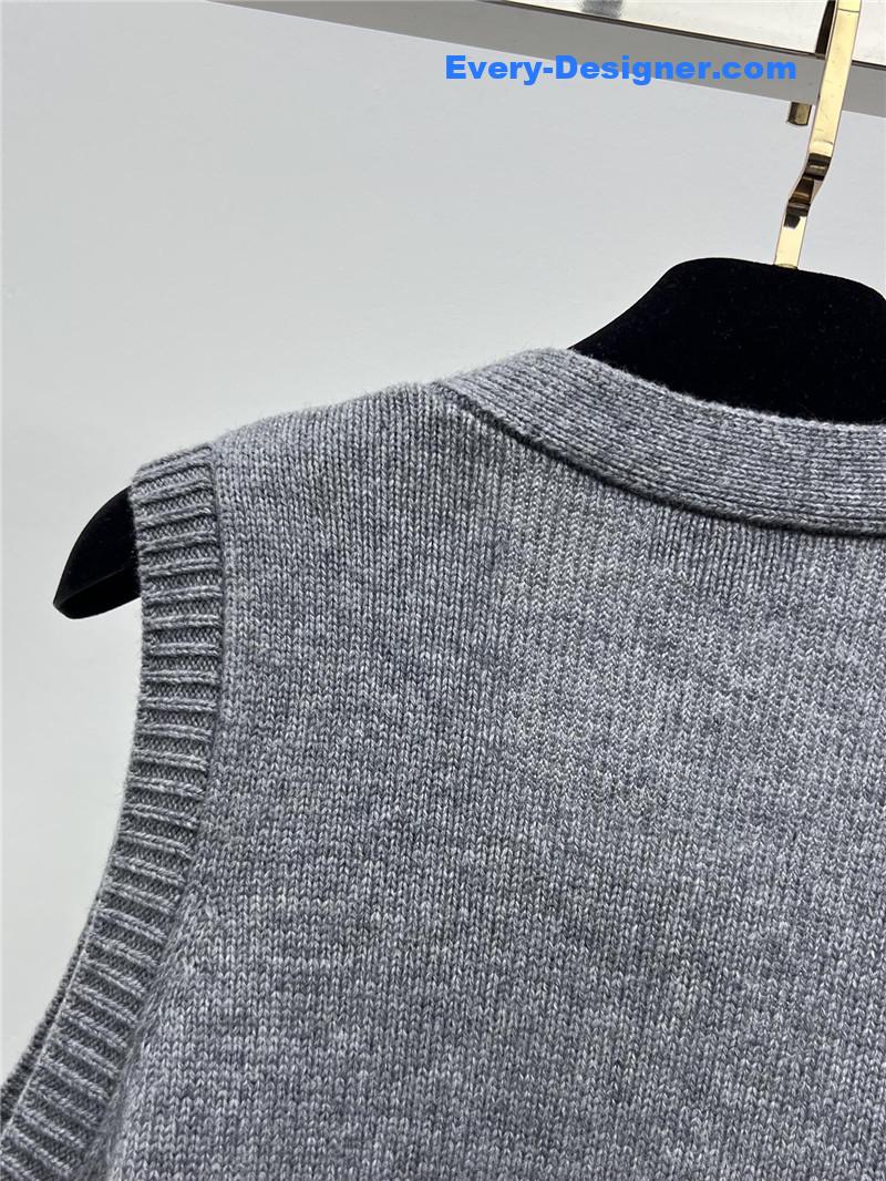 Ch**el crystal button wool vest replica d&g clothing