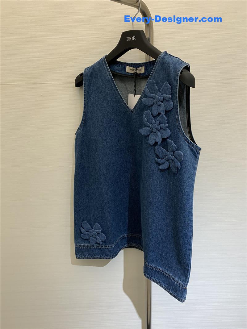Va1e*ntin0 sleeveless denim vest replica clothing sites