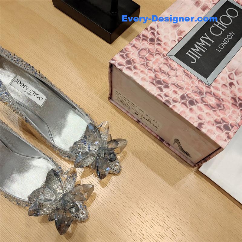 J1m*y Ch00 crystal covered pointy toe pumps