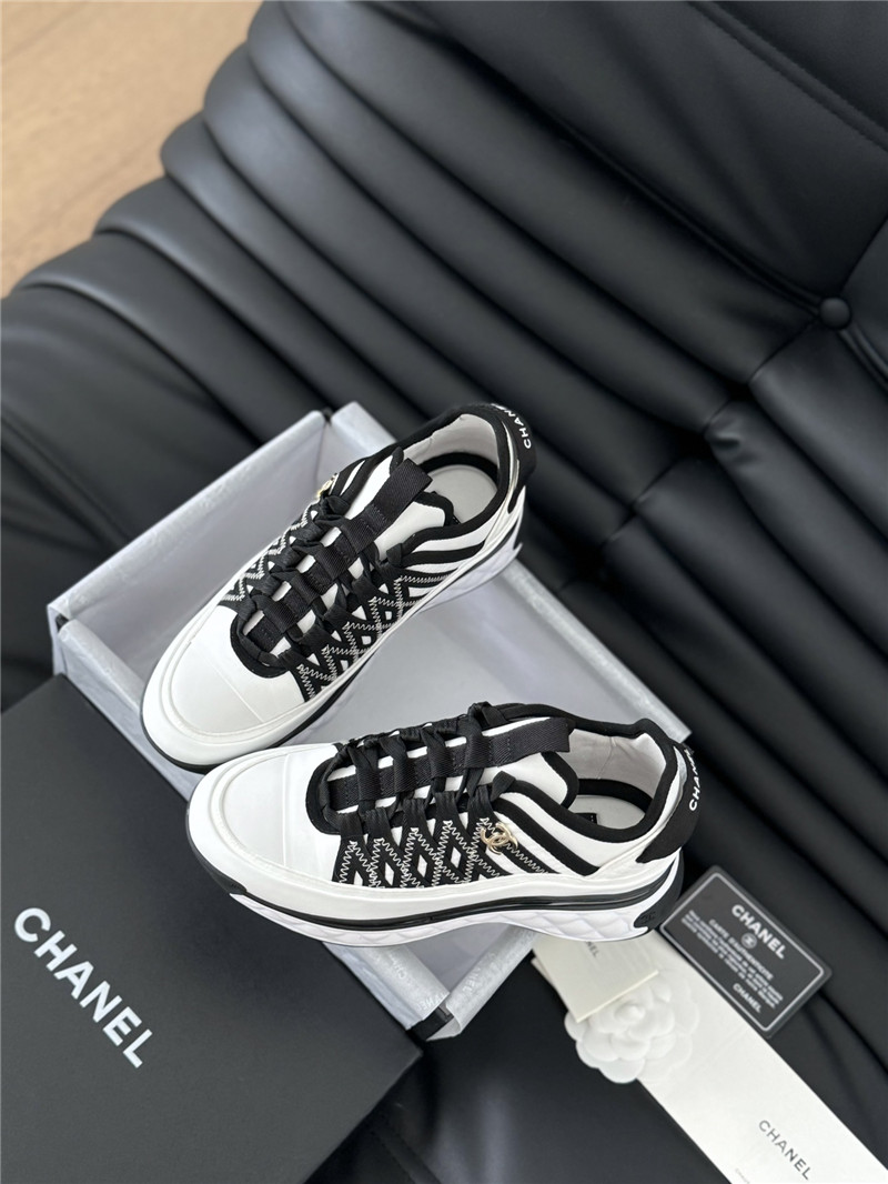 Ch**el logo suede calfskin sneakers