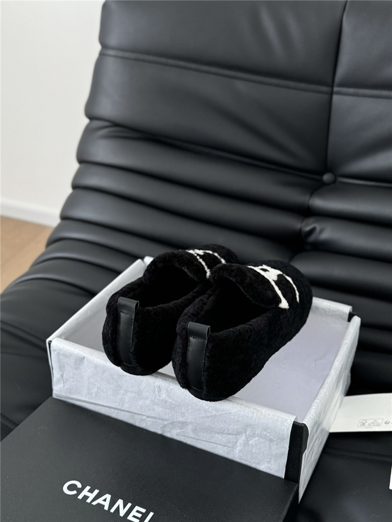 Ch**el shearling loafer flats in black