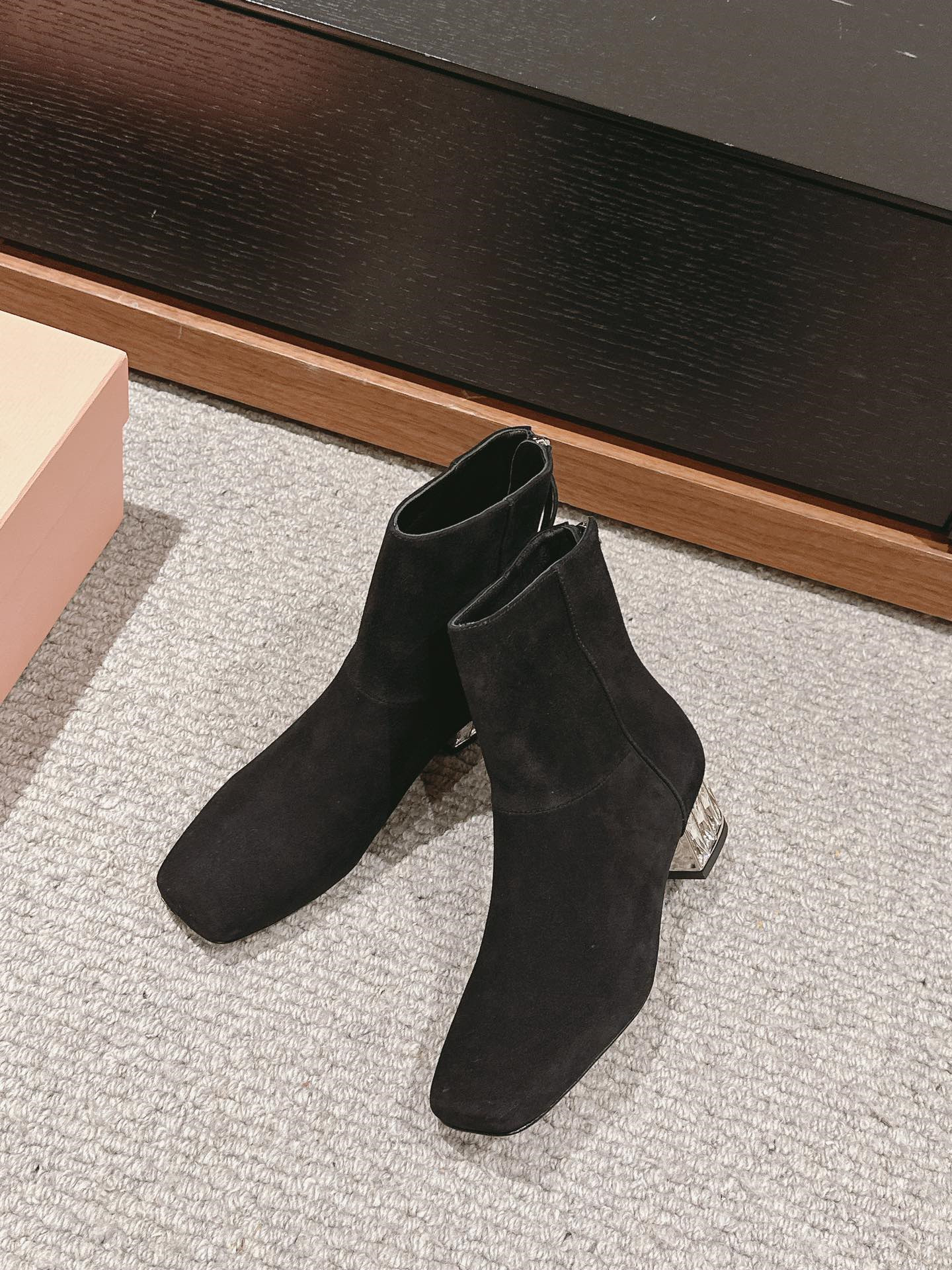 Miu Miu Women’s Black Suede Ankle Boots