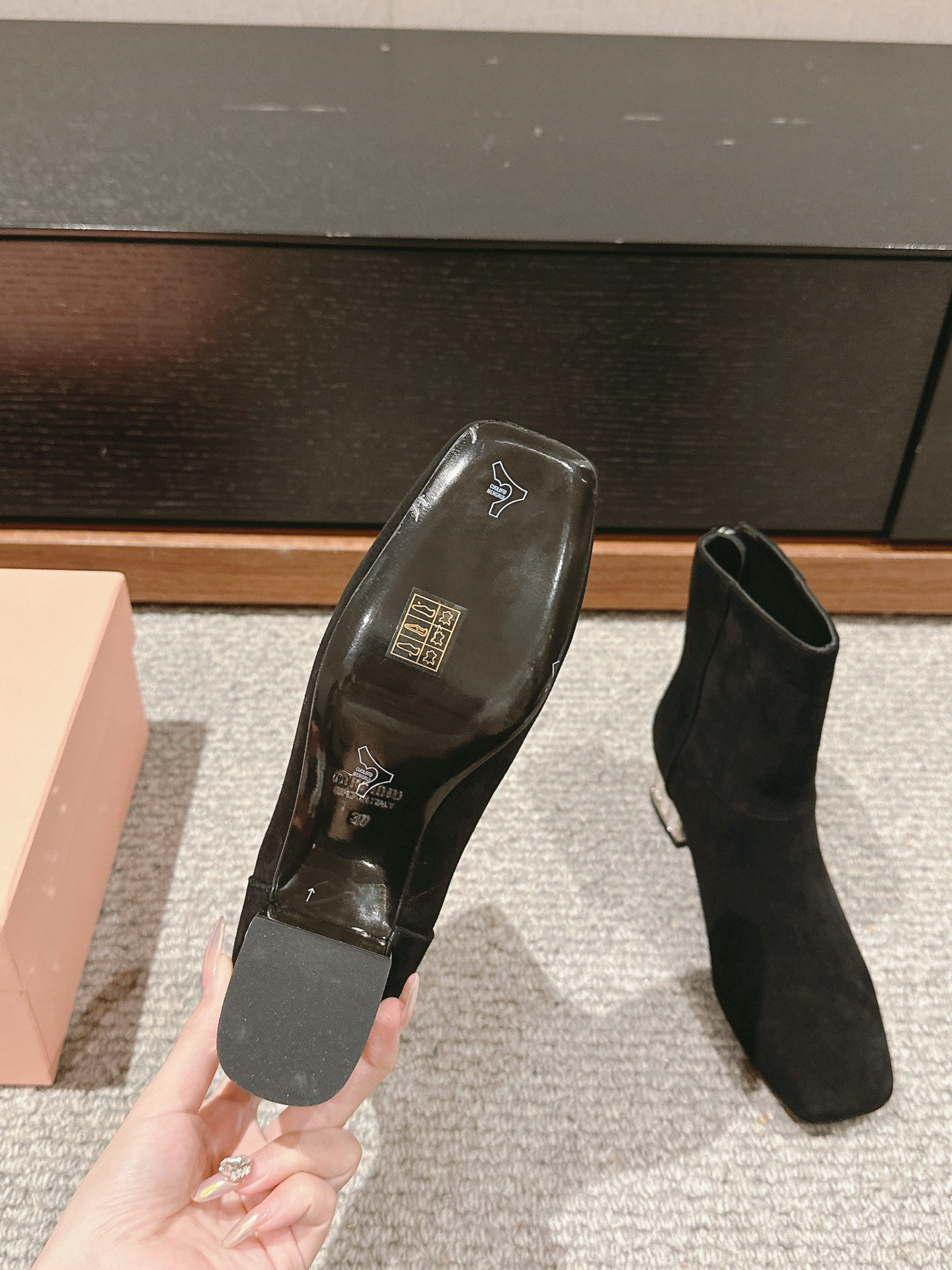 Miu Miu Women’s Black Suede Ankle Boots