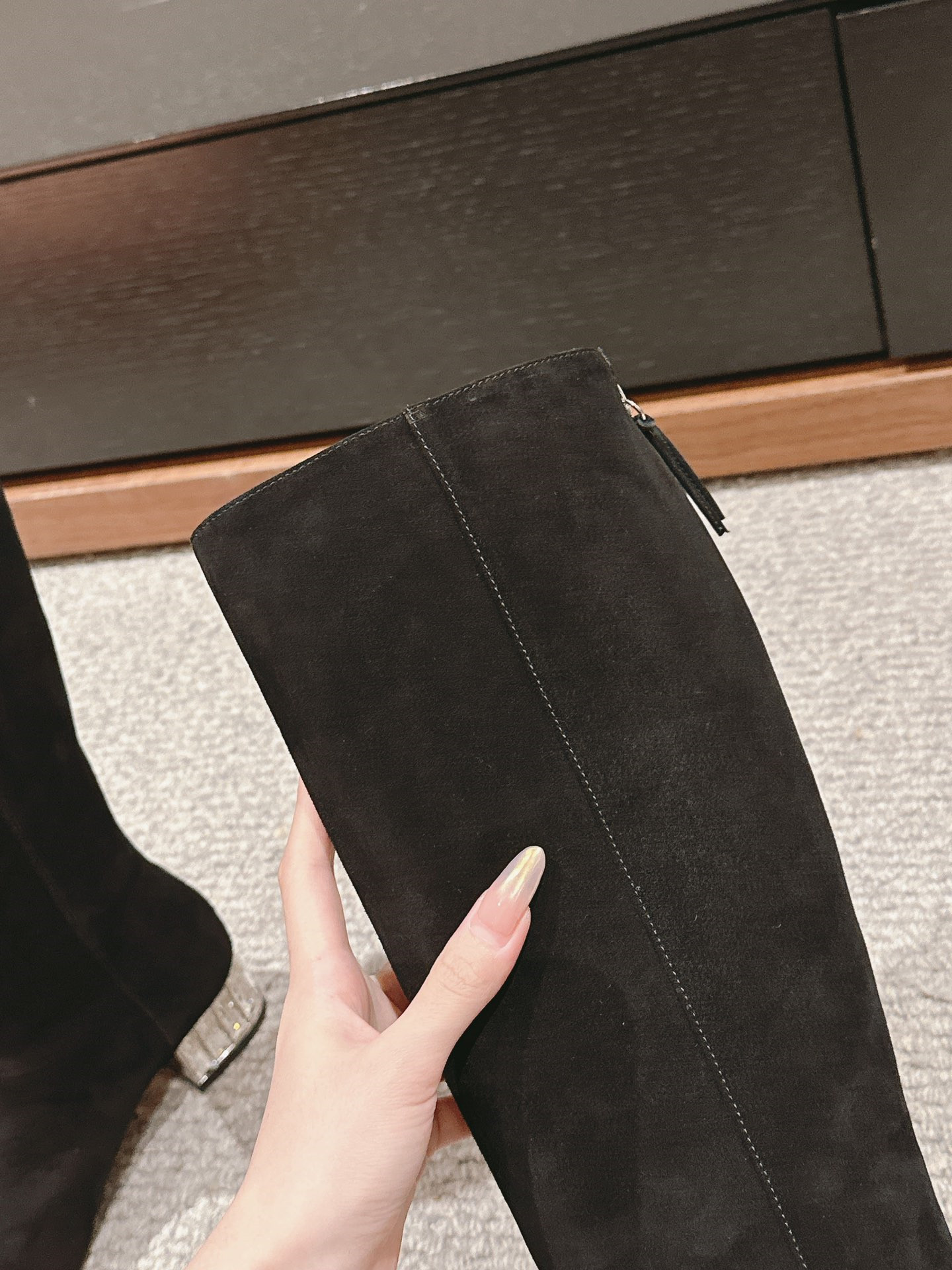 Miu Miu High Knee Black Suede Boots