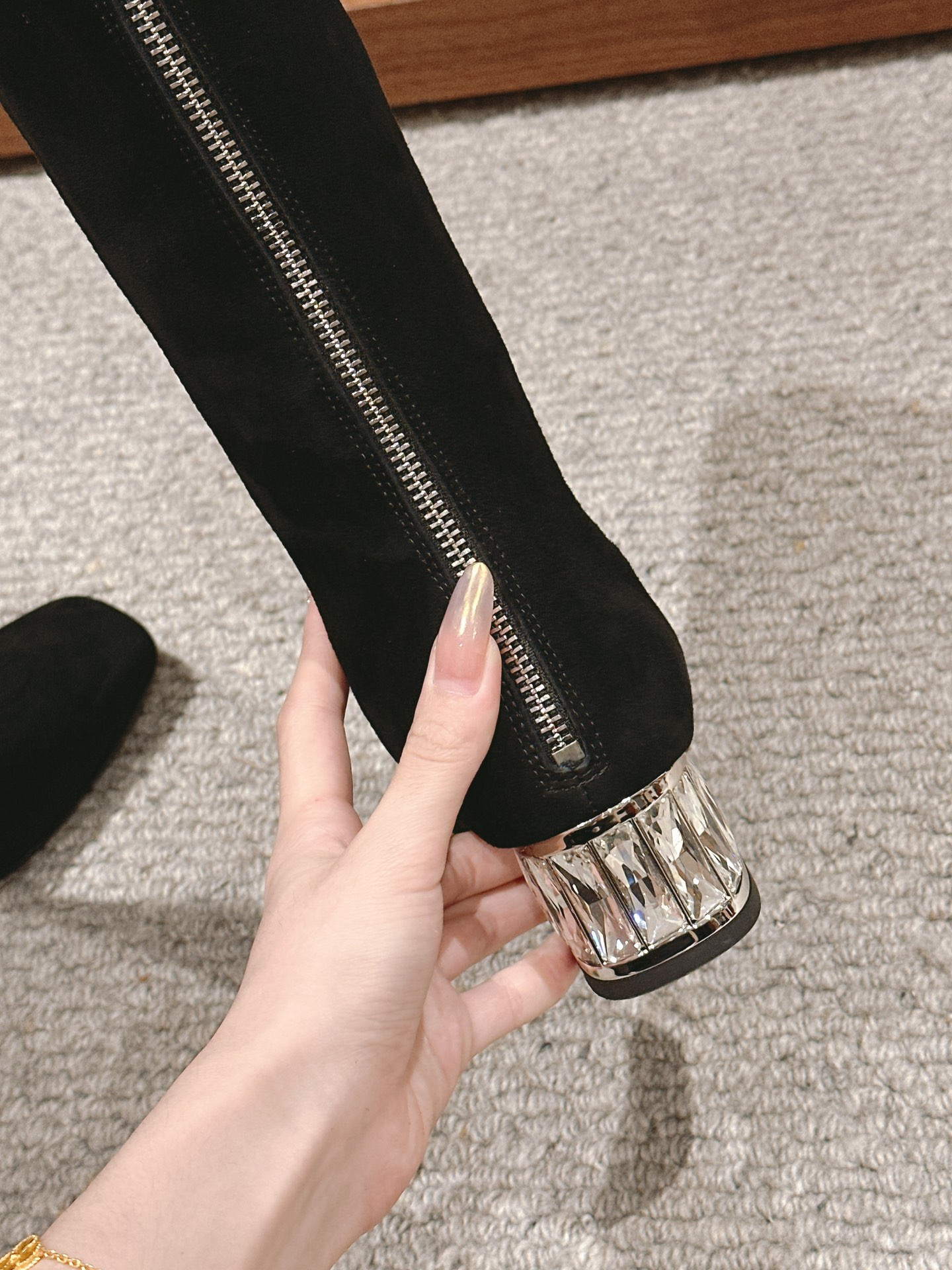 Miu Miu High Knee Black Suede Boots