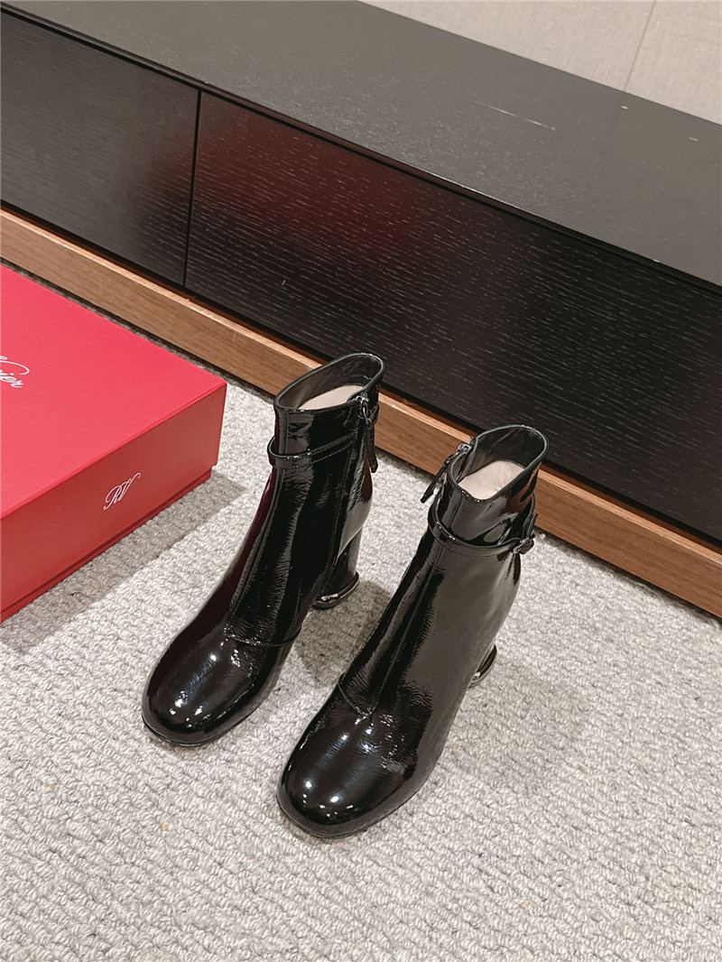Roger Vivier Viv’ Podium Booties in Patent Leather