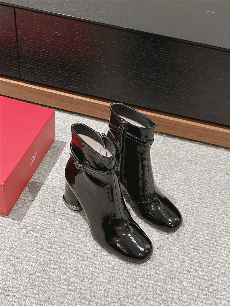 Roger Vivier Viv’ Podium Booties in Patent Leather