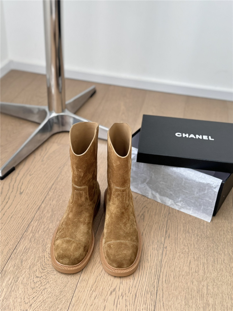 Ch**el logo suede ankle boots