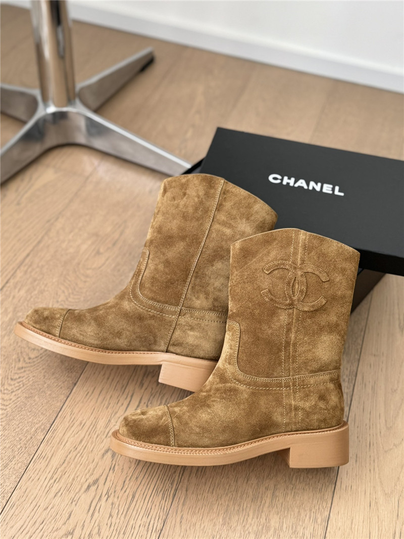 Ch**el logo suede ankle boots