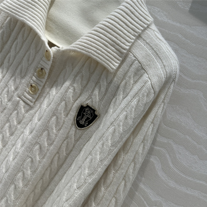 BC lapel cable knit cashmere sweater replica designer clothes