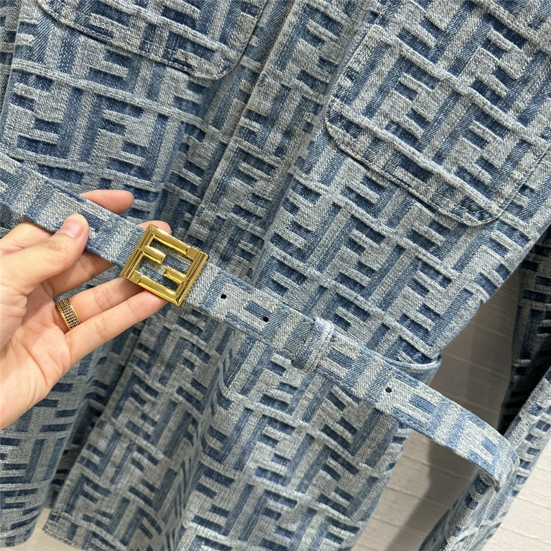 F**di lapel double pocket denim shirt replicas clothes