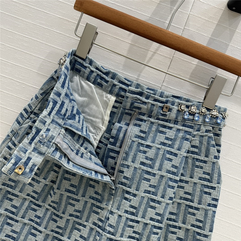 F**di light blue washed beaded skirt replica clothing sites