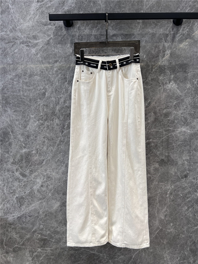 Ce1i*e logo micro waistband denim trousers replica d&g clothing