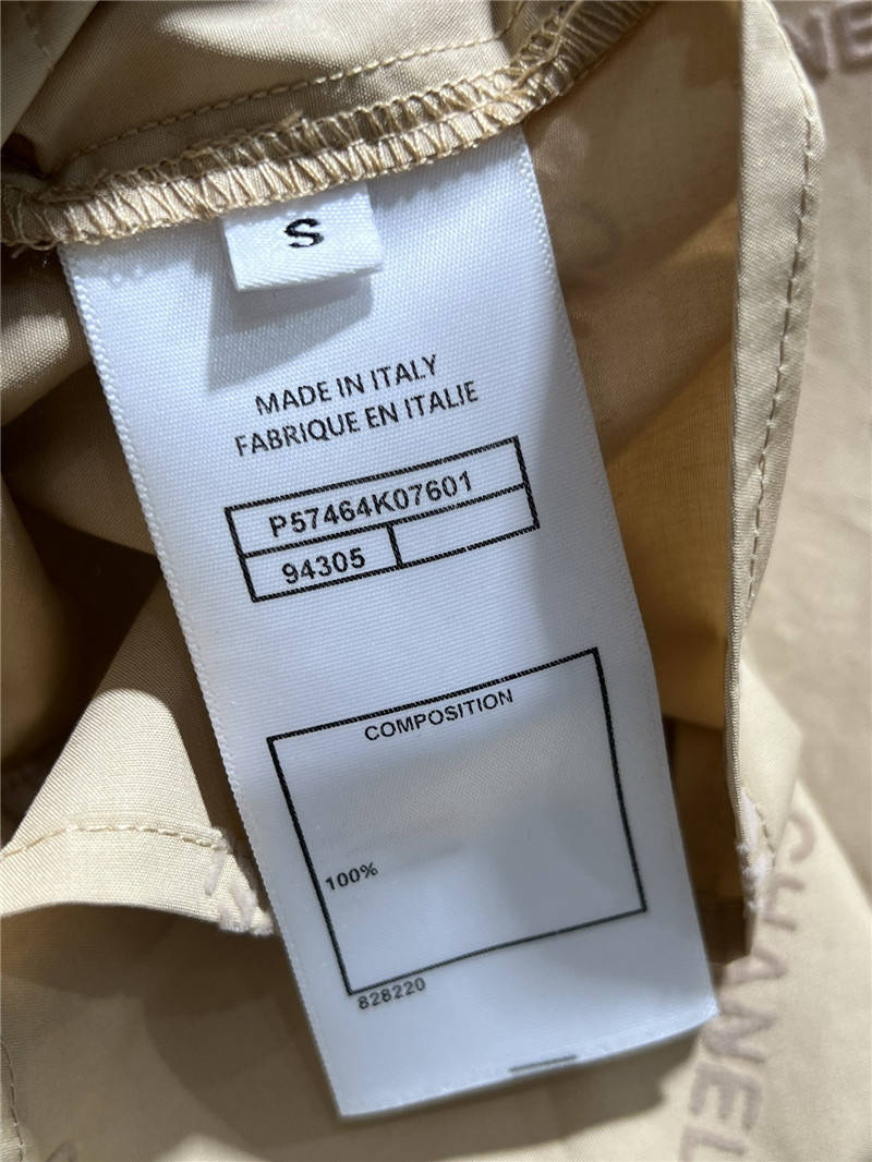 Ch**el flocked logo puff sleeve shirt replica d&g clothing