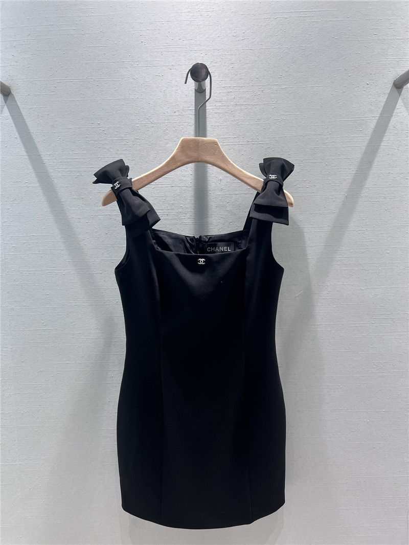 Ch**el bow little black dress replica d&g clothing