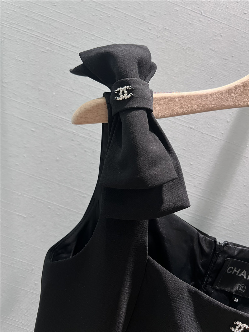 Ch**el bow little black dress replica d&g clothing