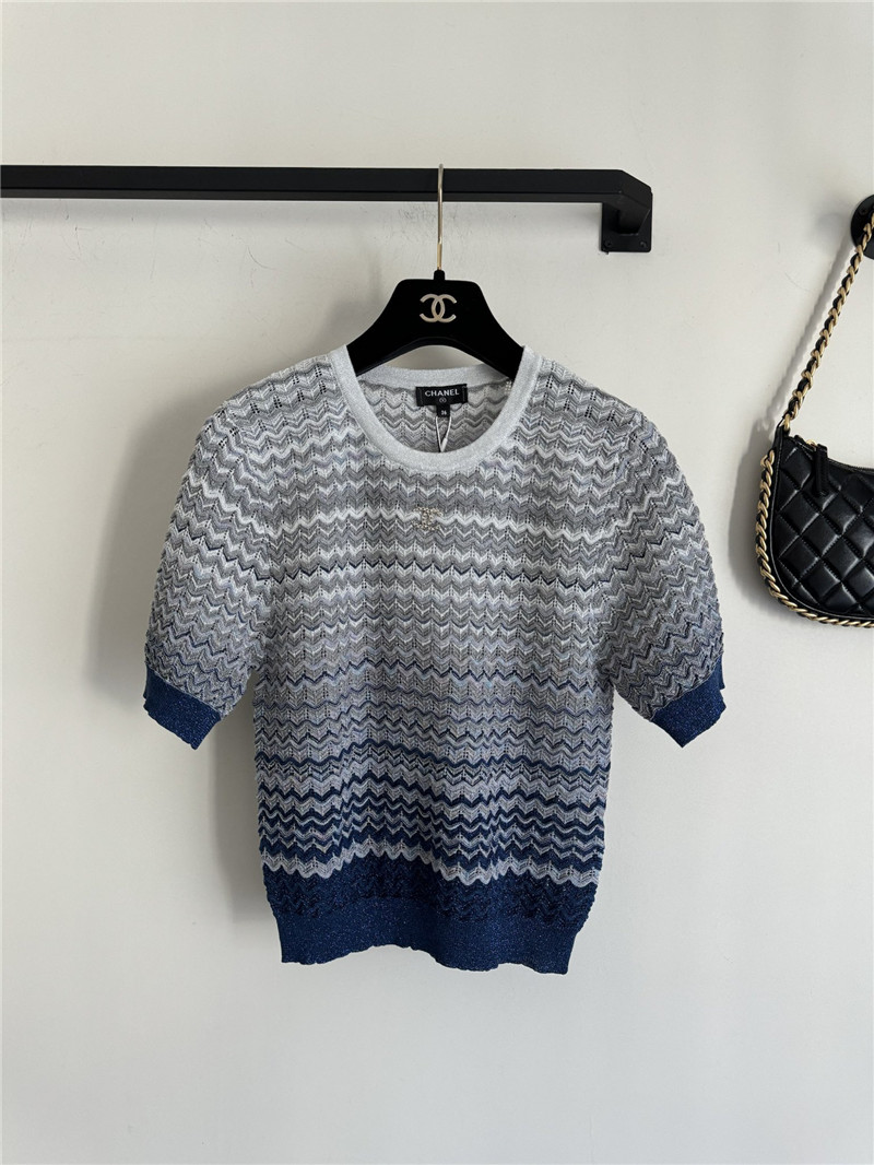 Ch**el hollow knit short-sleeved replica clothes
