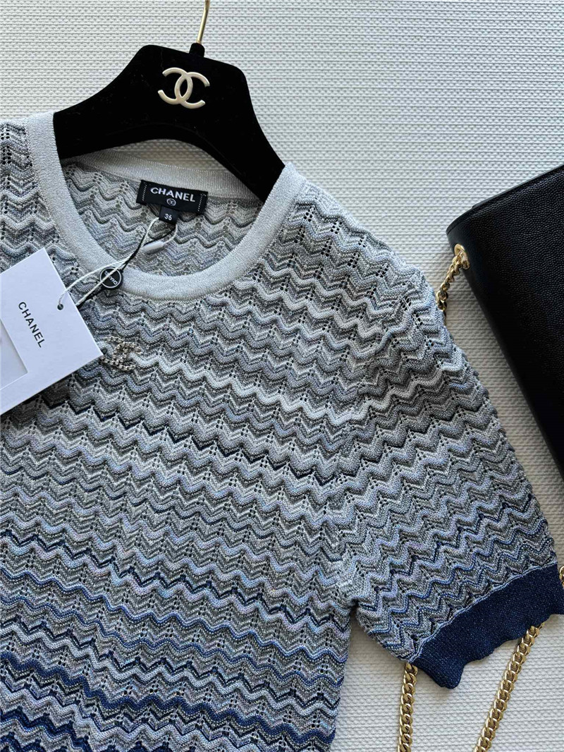 Ch**el hollow knit short-sleeved replica clothes