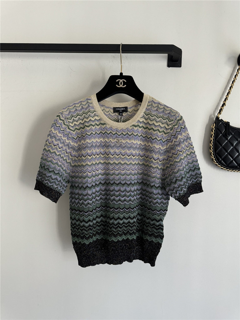Ch**el hollow knit short-sleeved replica clothes