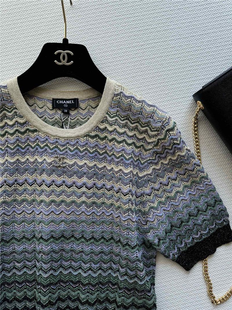 Ch**el hollow knit short-sleeved replica clothes