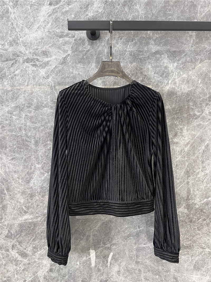 Y51 pleated velvet striped top replica clothing sites