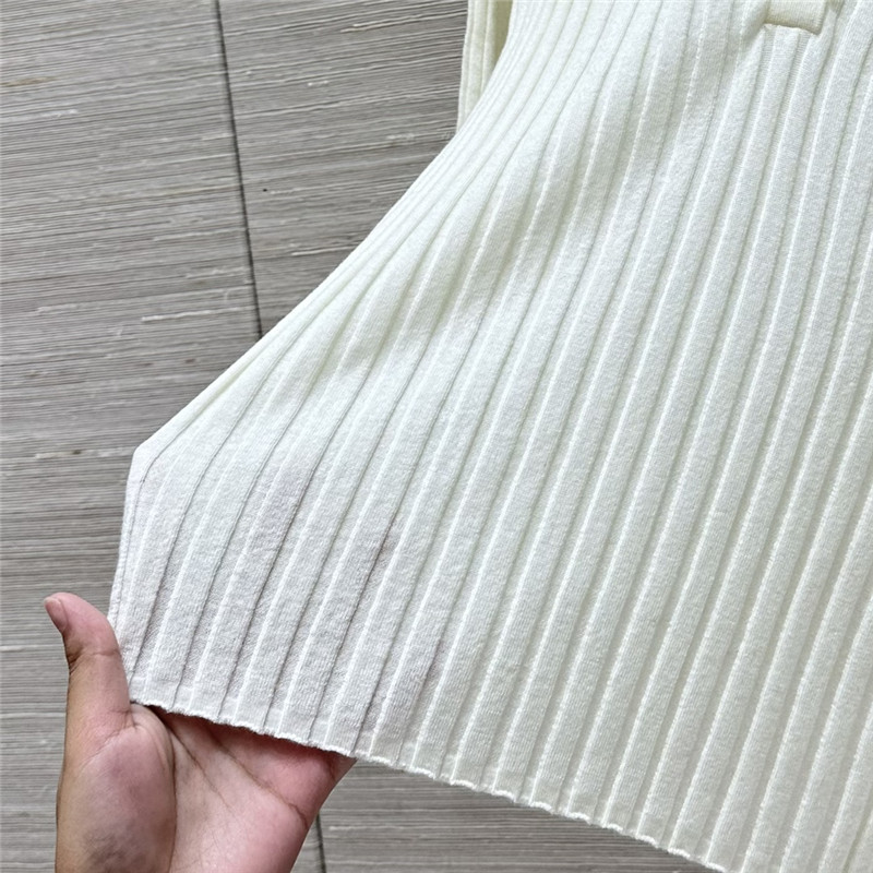 M1um1u slim fit polo collar knit top replicas clothes