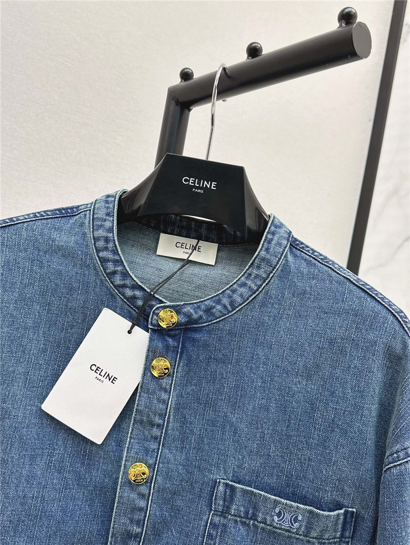 Ce1i*e stand collar denim shirt replica d&g clothing