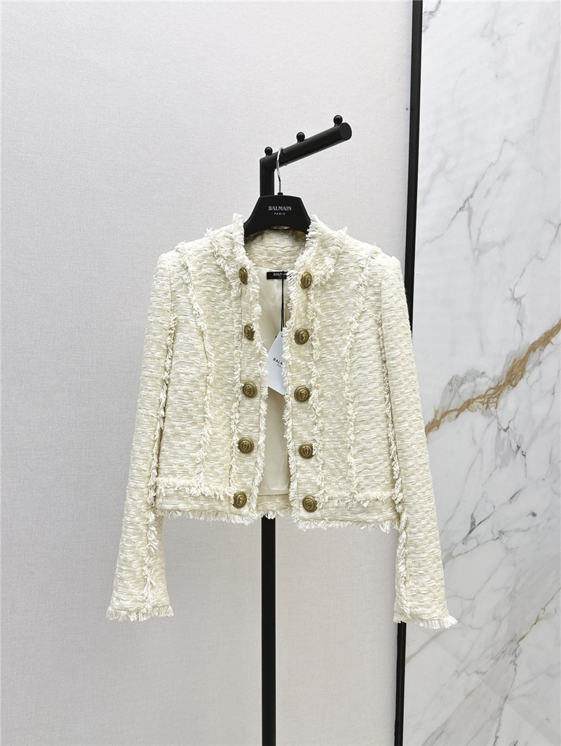 Balmain woven tweed coat replica clothes