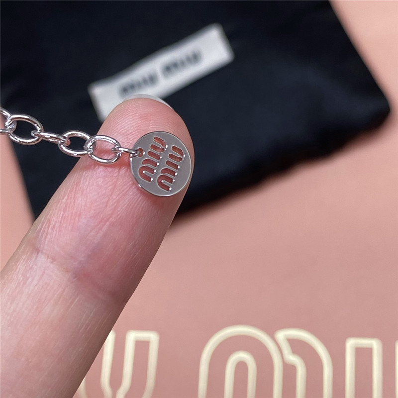 m1um1u full D1am0nd letter double layer bracelet/necklace