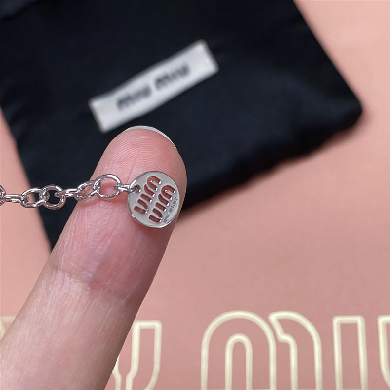 m1um1u full D1am0nd letter double layer bracelet/necklace