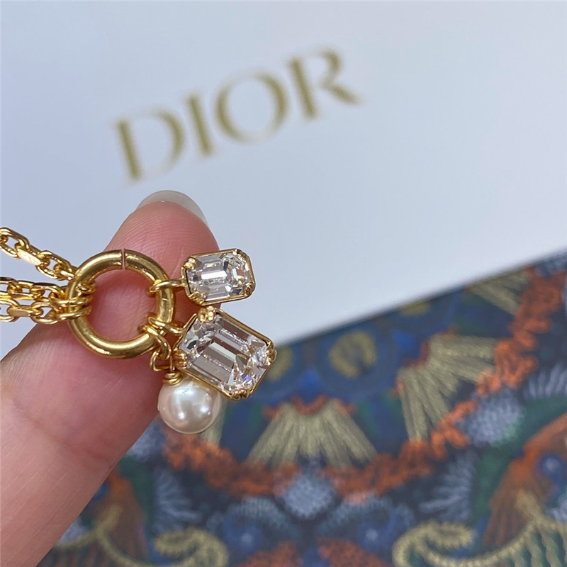 D10r large and small sugar cube pearl chain bracelet