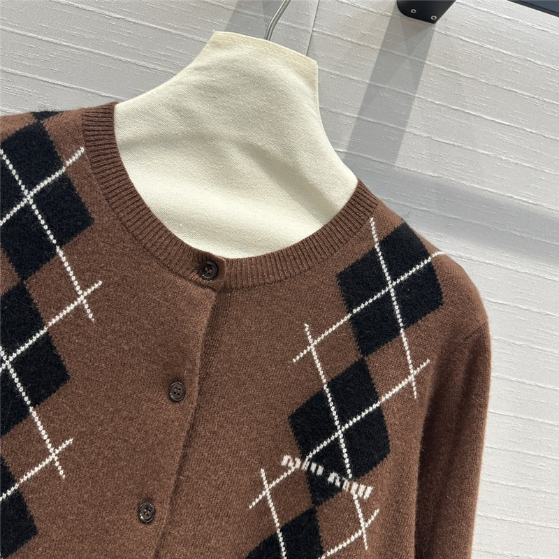 M1um1u letter cashmere cardigan replicas clothes